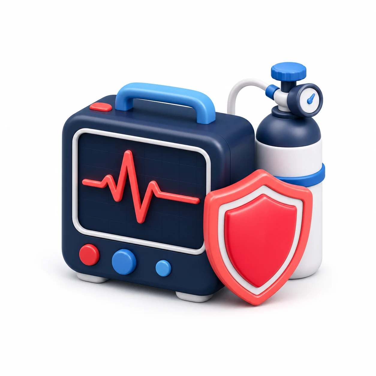 آیکون سه‌بعدی آمبولانس ICU و CCU